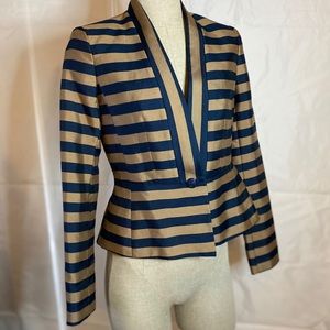 Ann Taylor Striped Flare Blazer